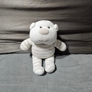 Baby & Child Restoration Hardware Stripe Monkey Knit Sweater Brown Cream Plush